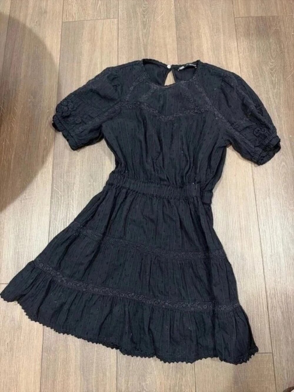 Zara Black Linen Mini Dress – Size S